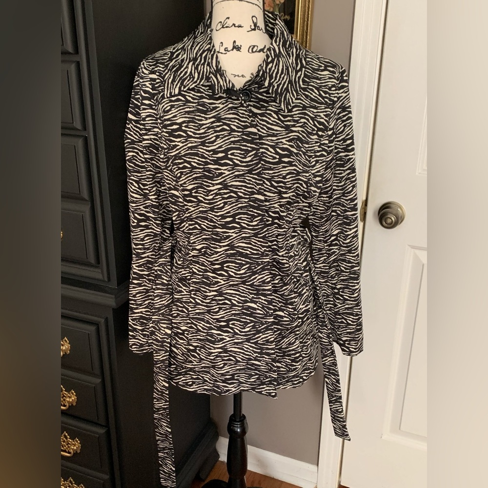 Sandro Studio lightweight animal print jacket